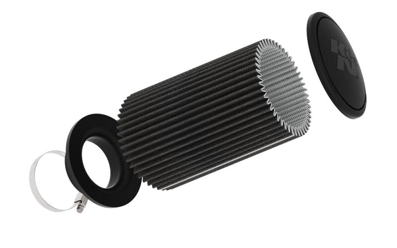 K&N Universal Clamp-On Air Filter 3-1/2in Flange ID 6in Base 5-1/4in Top 9in Height - RU-3111HBK