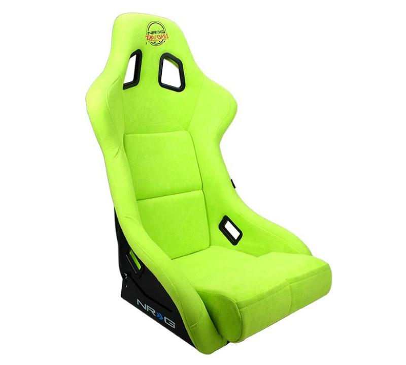 NRG FRP Bucket Seat PRISMA Edition - Medium (Neon Green/ Pearlized Back) - FRP-303NG-PRISMA
