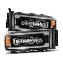 Load image into Gallery viewer, AlphaRex 02-05 Dodge Ram 1500 NOVA LED Proj Headlights Plank Style Blk w/Activ Light/Seq Signal - 880564