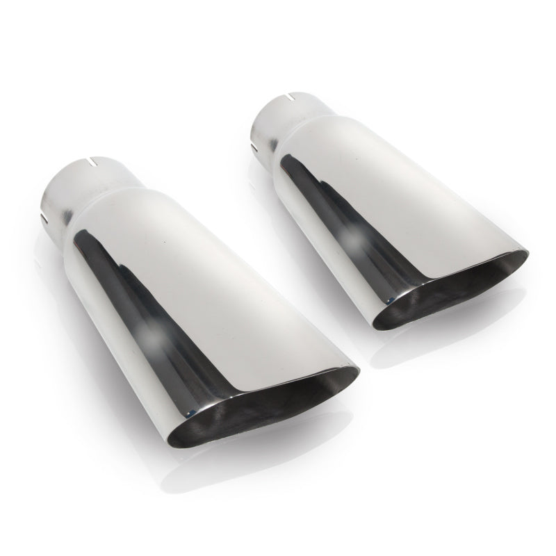 Stainless Works Flat Oval Exhaust Tips 2.5in Inlet (priced per pair) - 7090250