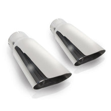 Load image into Gallery viewer, Stainless Works Flat Oval Exhaust Tips 3in Inlet (priced per pair) - 7090300