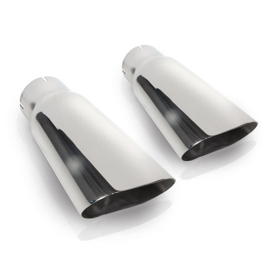 Stainless Works Flat Oval Exhaust Tips 3in Inlet (priced per pair) - 7090300