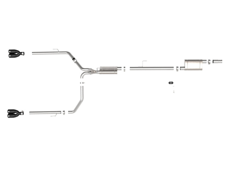 aFe Vulcan Series 3in-2-1/2in 304 SS Cat-Back 2020 Jeep Gladiator (JT) V6-3.6L w/ Black Tips - 49-38084-B