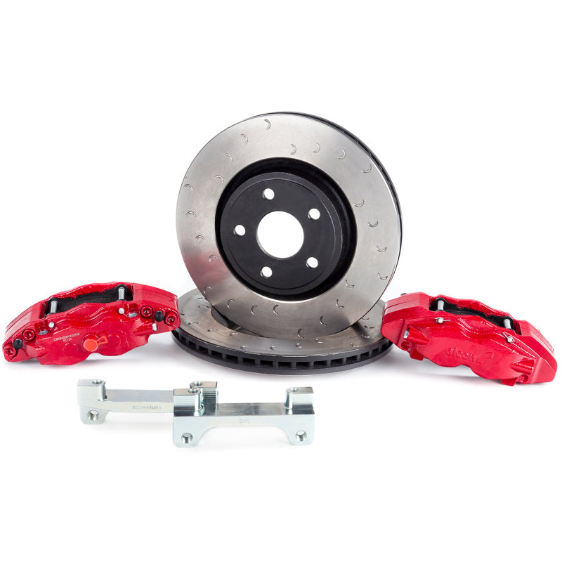 Alcon 2007+ Jeep JK 350x32mm Rotors 4-Piston Red Calipers Front Brake Upgrade Kit - ALABKF5459AX02