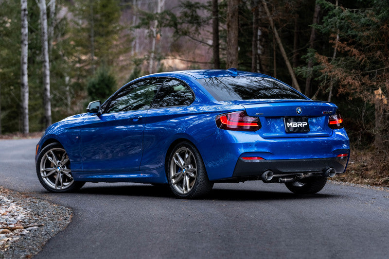 MBRP 17-21 BMW M240I 3.0L 3in Axle Back Dual Rear Exit w/ T304 SS Carbon Fiber Tips (Street Version) - S45003CF