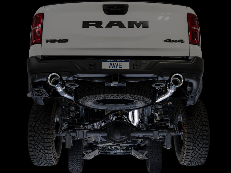 AWE Tuning 2025+ RAM 1500 RHO 3.0 I6 TT 0FG Dual Rear Exit Cat-Back Exhaust - Chrome Silver Tips - 3015-32630