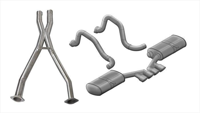 Corsa 97-04 Chevrolet Corvette (C5) 2.5in Sport Cat-Back Exhaust - 3.5in Tigershark Tips - 14139CB