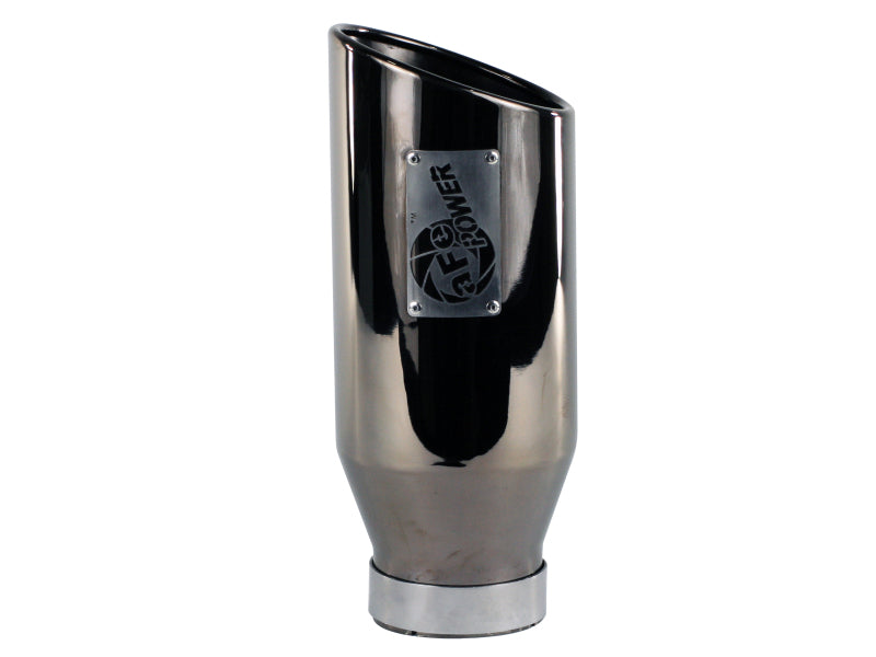 aFe MACHForce XP Exhausts Tips SS-304 EXH Tip 4In x 6Out x 15L Bolt-On (blk chrome) - 49-92018-BC