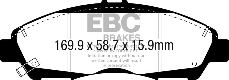 EBC 2017+ GMC Acadia (2nd Gen) 2.5L Yellowstuff Front Brake Pads - DP43063R