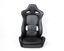 Load image into Gallery viewer, NRG Reclinable Sport Seats (Pair) The Arrow Black Vinyl w/ Pressed NRG logo w/ Black Stitch - RSC-810BK L/R