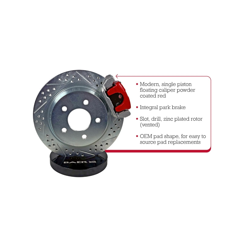 Baer Brakes GM 10/12 Bolt (BIH/BOA) Fullsize 11.65in Classic Series Rear Brake Kit - Red - 4302565R