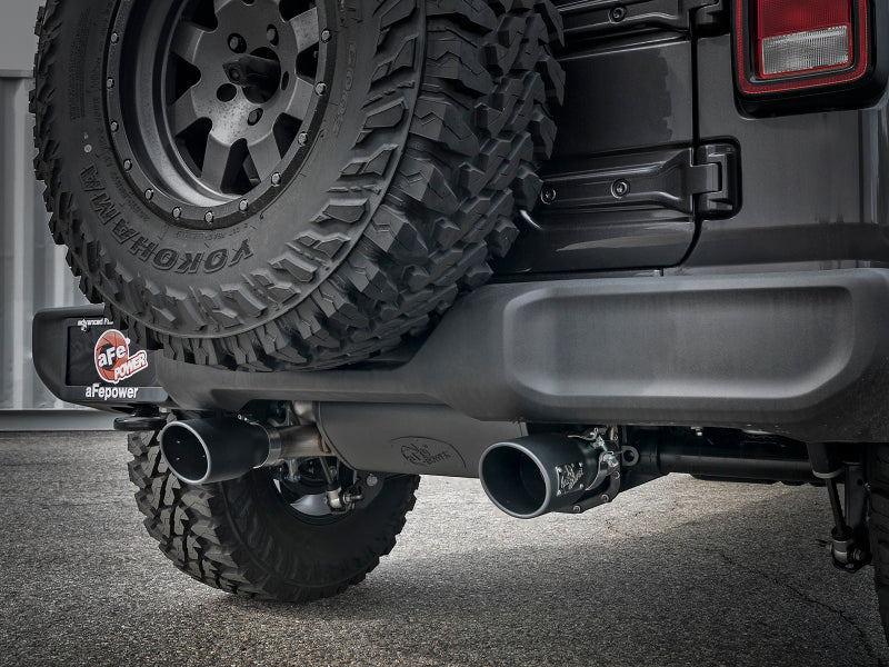 aFe Rebel Series 2.5in 409 SS Axle-Back Exhaust w/ Black Tips 2018+ Jeep Wrangler (JL) V6 3.6L - 49-48067-B