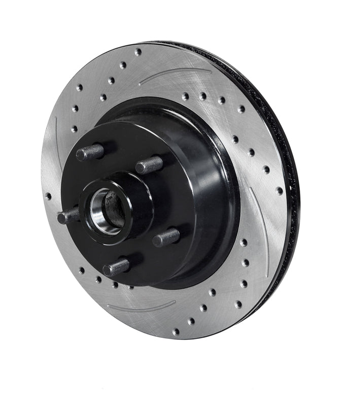 Wilwood 70-73 Ford Mustang 5x4.5 SRP Drilled Performance Front Rotor & Hat R/H - Black - 160-14325-BK