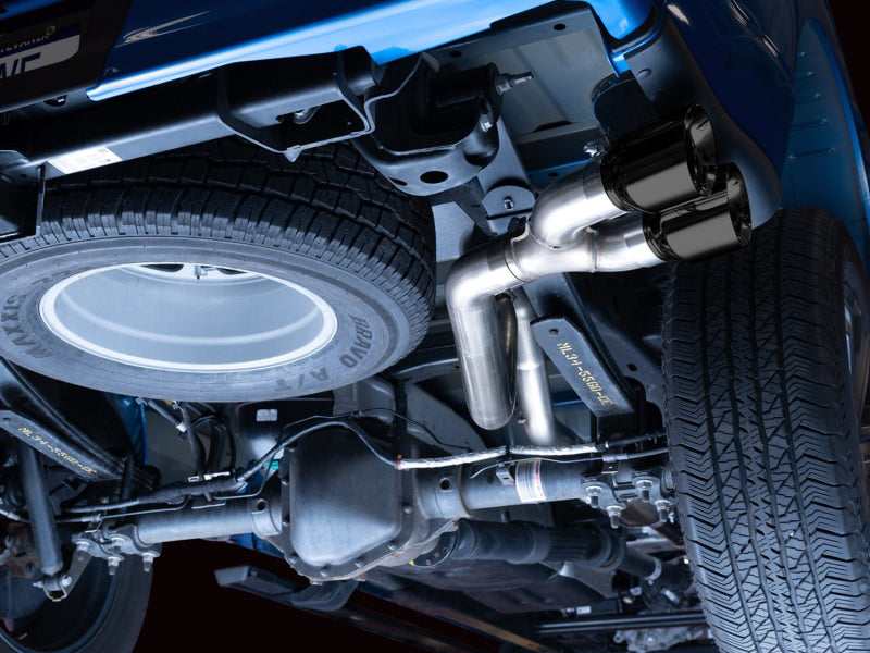 AWE 21+ Ford F150 Dual Side Exit Cat-Back Exhaust - 4.5in Diamond Black Tips *For Stock Y-Pipe Only - 3015-23059