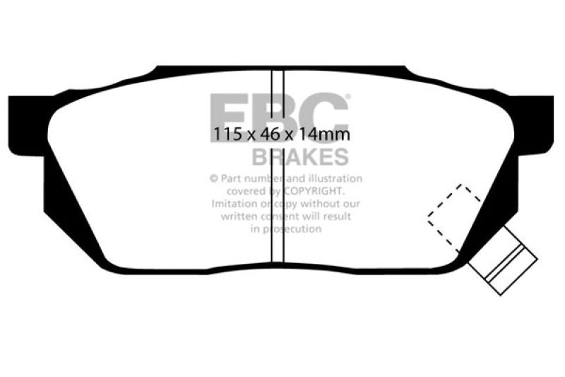 EBC 84-87 Honda Civic CRX 1.5 DX Yellowstuff Front Brake Pads - DP4570R