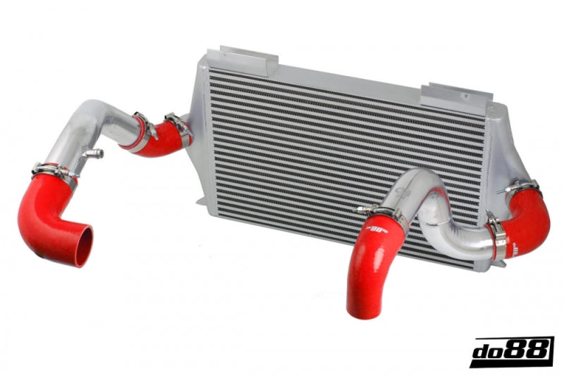 do88 92-98 Volvo 740/940 Turbo (76mm Throttle) BigPack Intercooler Kit w/Red Hoses - BIG-940-R-76