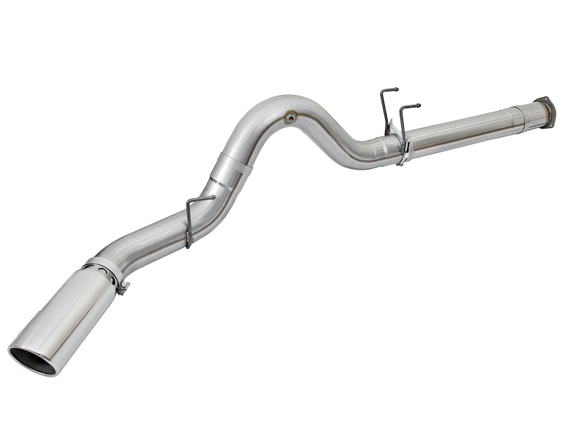 aFe ATLAS 5in DPF-Back Alum Steel Exhaust System w/Polished Tip 2017 Ford Diesel Trucks V8-6.7L (td) - 49-03090-P