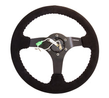 Load image into Gallery viewer, NRG Reinforced Steering Wheel (350mm / 3in. Deep) Blk Suede w/Blk BBall Stitch (Odi Bakchis Edition) - RST-036MB-S