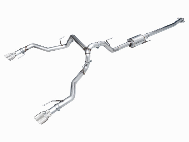 AWE Tuning 2021+ Ford F150 Tremor w/ Bumper Cutouts 0FG Non-Resonated Cat-Back w/ Chrome Silver Tips - 3020-32402