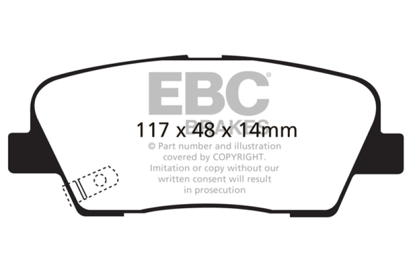 EBC 06-09 Hyundai Entourage 3.8 Yellowstuff Rear Brake Pads - DP41806R