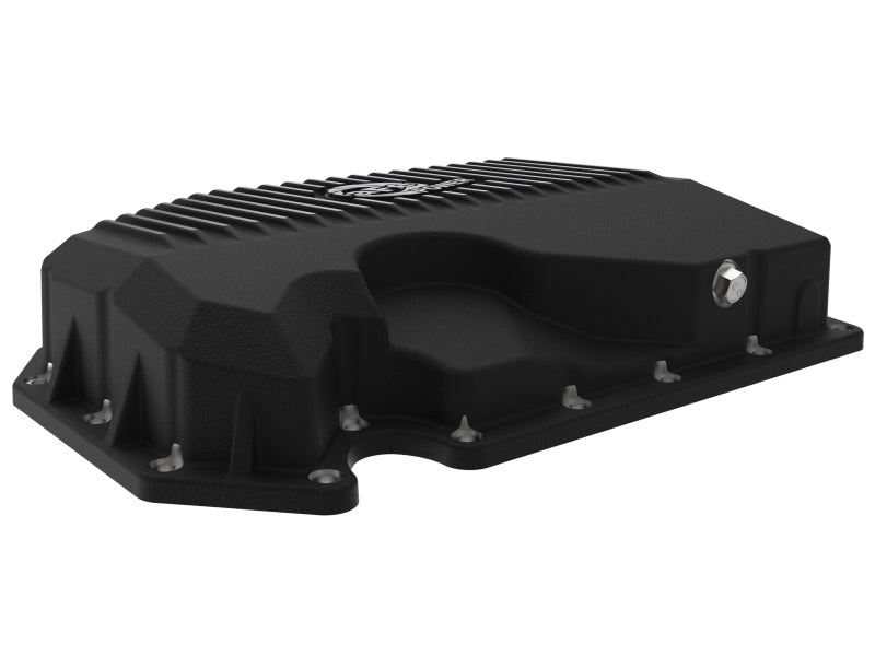 aFe 05-19 VW 1.8L/2.0L w/o Oil Sensor Engine Oil Pan Black POWER Street Series w/ Machined Fins - 46-71240B