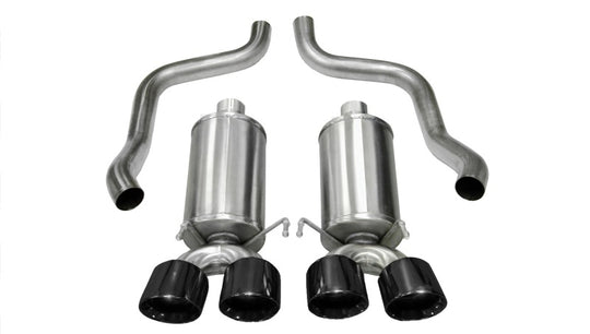 Corsa 2009-2013 Xtreme Axle-Back Exhaust w/Dual Black 3.5in Tips 09-13 Chevrolet Corvette C6 6.2L V8 - 14470BLK