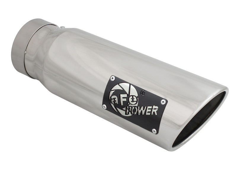 aFe Diesel Exhaust Tip Bolt On Polished 4in Inlet x 5in Outlet x 15in - 49T40501-P15