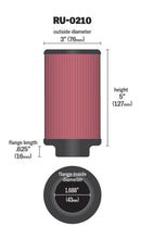 Load image into Gallery viewer, K&amp;N Filter Universal Rubber Filter 1-11/16in FLG / 3in OD / 5in Height - RU-0210