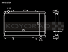 Koyo 89-94 Nissan 180SX/Silvia S13 SR20DET (MT) N-FLO (Dual Pass) Radiator - HH020252N