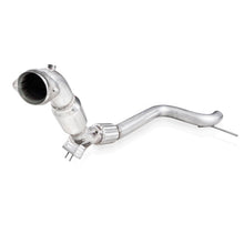Load image into Gallery viewer, Stainless Works 2015-16 Mustang Downpipe 3in High-Flow Cats Performance Connection - M15EDPCATSW