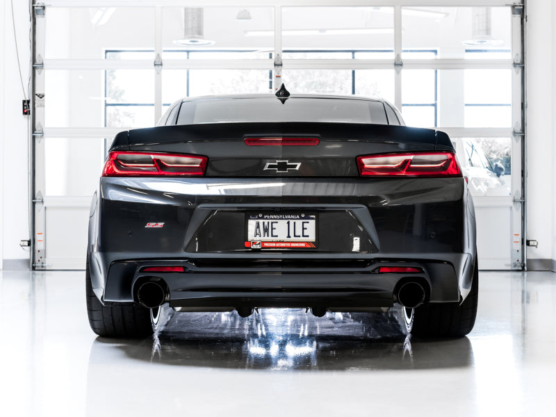 AWE Tuning 16-19 Chevrolet Camaro SS Axle-Back Exhaust - Track Edition (Diamond Black Tips) - 3020-33053