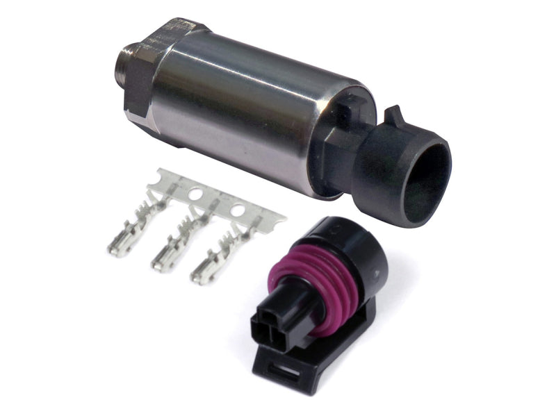 Haltech 150 PSI Motorsport (SS Diaphragm) Fuel/Oil/Wastegate 1/8 NPT Pressure Sensor w/Plug & Pins - HT-010910