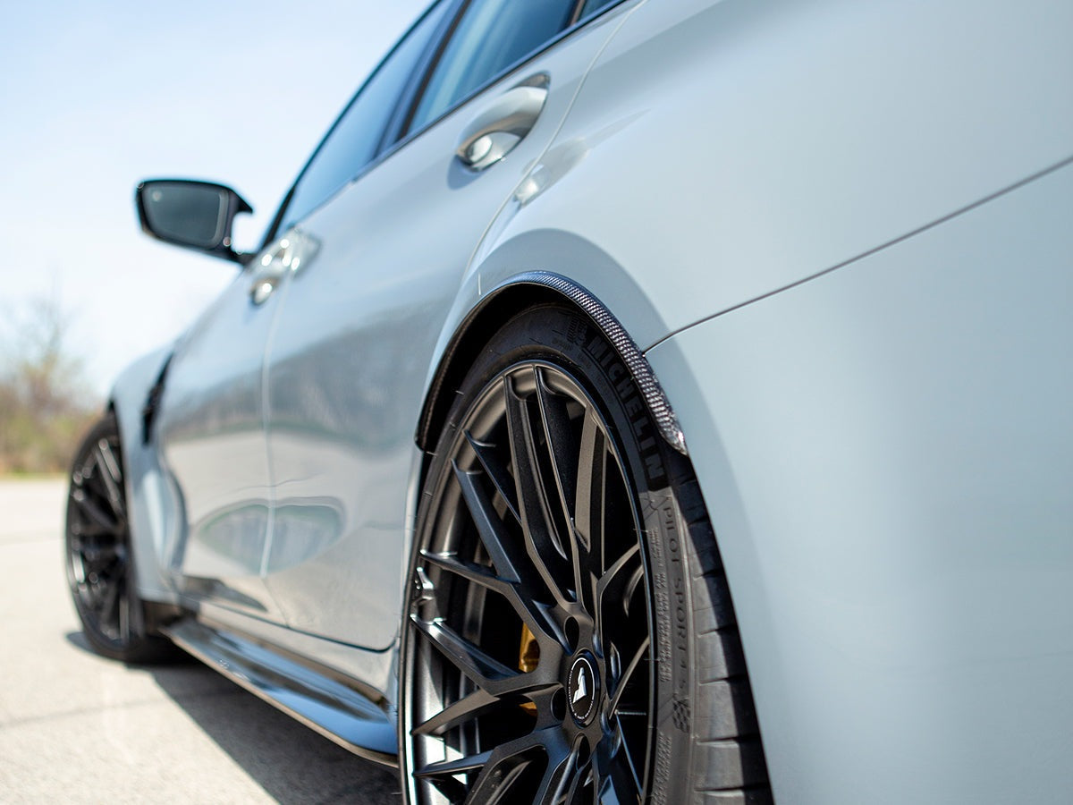 AutoTecknic Carbon Fiber Rear Wheel Arch Extension Set - BMW G80 M3
