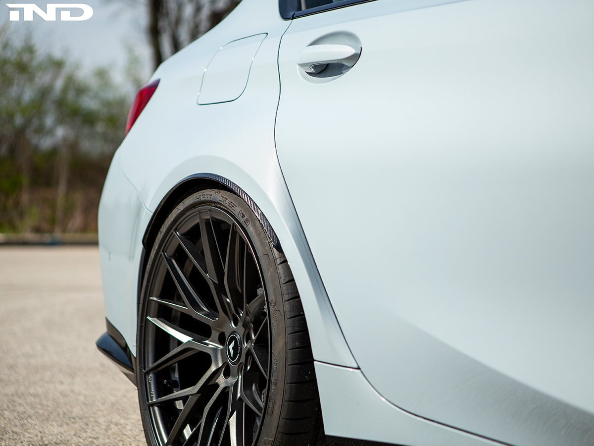 AutoTecknic Carbon Fiber Rear Wheel Arch Extension Set - BMW G80 M3