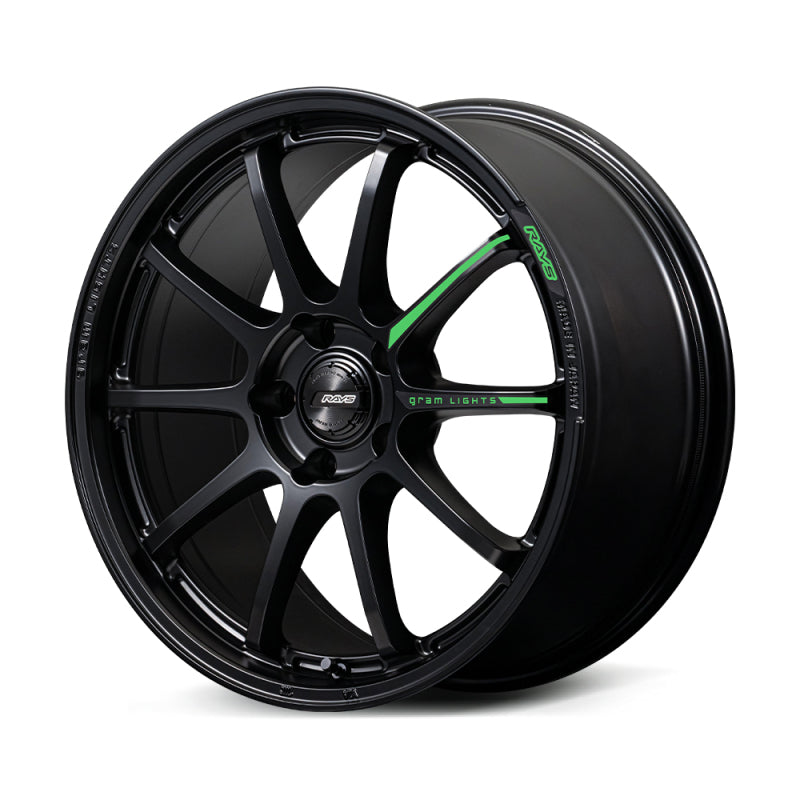 Gram Lights 57NR LIMITED II 17x7.0 +47 4-100 Semigloss Black Wheel w/ Black Cap/Stickers/Air Valve - WGN2M47ASB