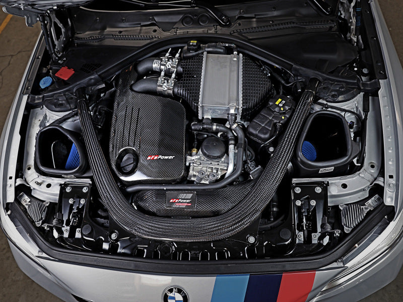 aFe Track Series Stg 2 Carbon Fiber Intake w/Pro 5R Media 15-20 BMW M3/M4(F80/82/83) L6-3.0L(tt) S55 - 57-10006R
