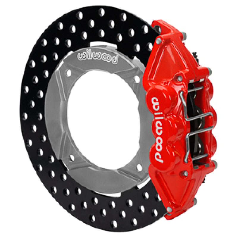 Wilwood 2019 Polaris Turbo UTV6 Rear Kit 11.25in Drilled - Red - 140-16631-DR