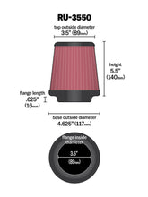 Load image into Gallery viewer, K&amp;N Universal Rubber Filter 3 1/2 inch FLG / 4 5/8 inch Base / 3-1/2 inch Top / 5 1/2 inch Height - RU-3550