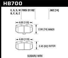 Load image into Gallery viewer, Hawk 06-07 Subaru WRX HPS Street Brake Pads - HB700F.562