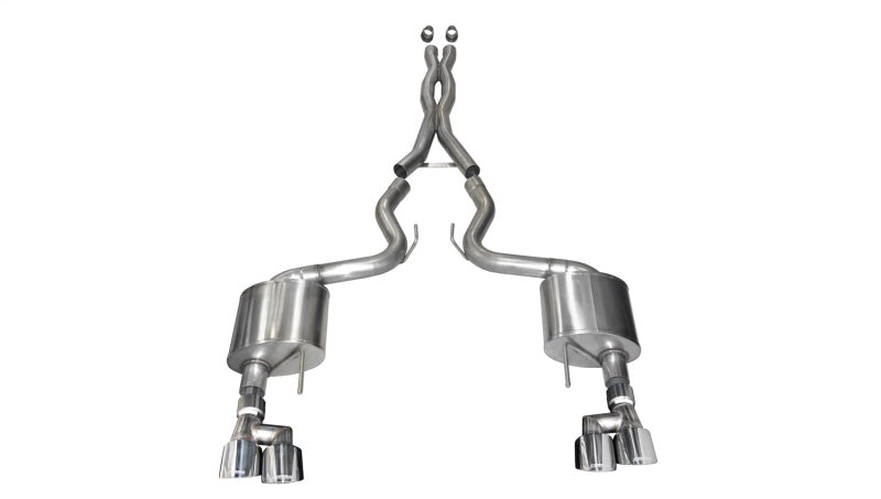 Corsa 2018-2023 Ford Mustang V8 5.0L 3in Cat-Back Dual Rear Exit w/ 4in Polished Pro-Series Tips - 21040