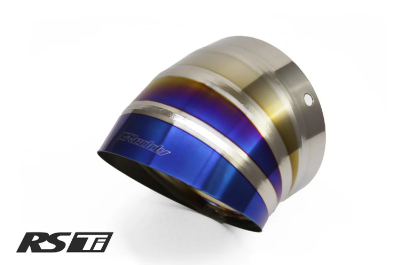 GReddy Burnt Titanium Turndown Tip 115mm Diameter 150mm Length (for Revolution RS / RS-TI / RS-Race) - 11002122