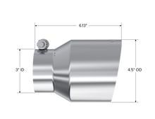 Load image into Gallery viewer, MBRP Universal Stainless Steel Dual Wall Tip 4.5in OD/3in Inlet/6.13in L - T5180