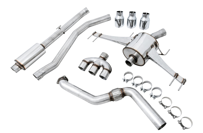AWE Tuning 2017+ Honda Civic Type R Touring Edition Exhaust w/Front & Mid Pipes - Chrome Silver Tips - 3015-42666