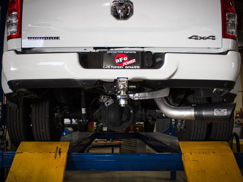 aFe ATLAS 5in DPF-Back Alum Steel Exhaust System w/Polished Tip 19-20 Ram Diesel Trucks L6-6.7L (td) - 49-02078-P