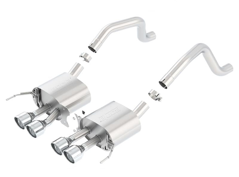 Borla 2014 Chevy Corvette C7 ZO6 S/C w/o AFM w/o NPP S-Type Rear Section Exhaust Dual Rd Rolled Tips - 11910