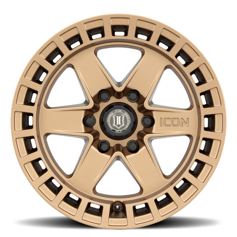 ICON Raider 17x8.5 6x5.5 0mm Offset 4.75in BS Satin Brass Wheel - 3417858347BS