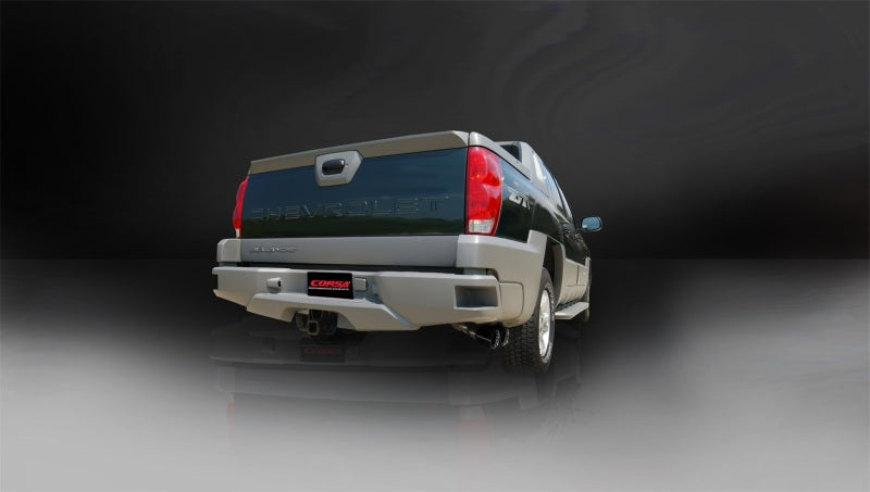Corsa 2002-2006 Chevrolet Avalanche 5.3L V8 3in Sport Cat-Back Exhaust w/ twin 4in Black Tips - 14250BLK