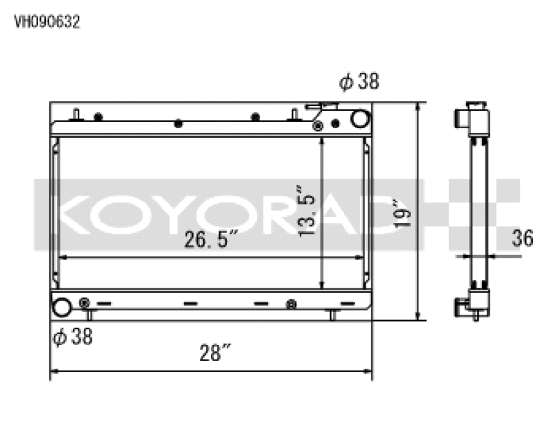 Koyo 93-98 Subaru Impreza 1.8/2.2L (MT) Radiator - VH090632