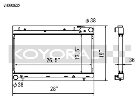 Koyo 93-98 Subaru Impreza 1.8/2.2L (MT) Radiator - VH090632