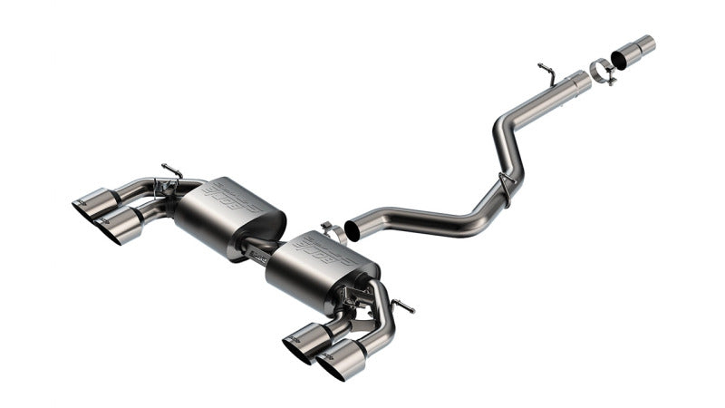 Borla 22-25 Volkswagen Golf R S-type Cat-Back Exhaust - Dual 4.5in Stainless Brushed Tips w/ Logo - 141029SB